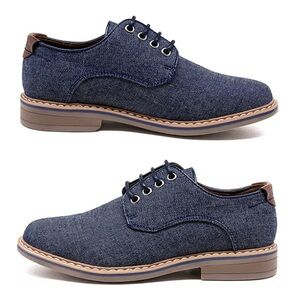 Bruno Marc Boys' Causal Denim Lace-Up Oxfords Size 2